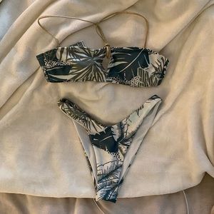 Aerie high leg cheeky bikini and bandeau top